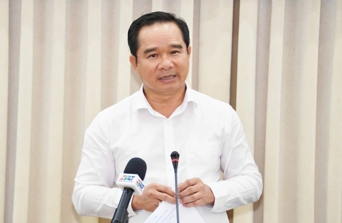 Nguyen Van Duoc, chairman of HCMC People’s Committee, at a seminar on the morning of April 9, 2025. Photo by An Phuong