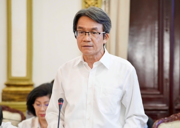 Tran Viet Anh, vice chairman of the Ho Chi Minh City Business Association, at a seminar on the morning of April 9, 2025. Photo by An Phuong