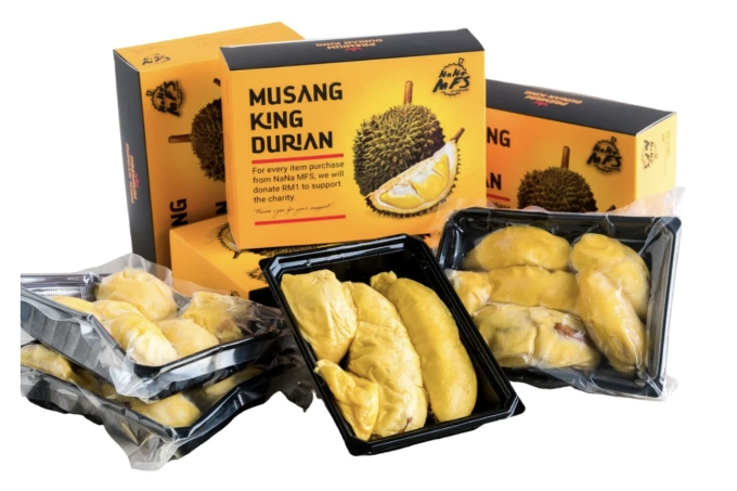 400-gram boxes of frozen Musang King durians imported from Malaysia are sold in Vietnam