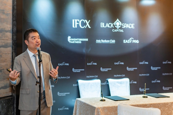 Kingston Lai, founder and CEO of IFCX, speaking at the event. Photo courtesy of IFCX