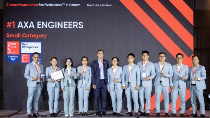 AXA Engineers is ranked top 1 Best Workplaces in Vietnam 2025 in the small category. Photo courtesy of AXA Engineers