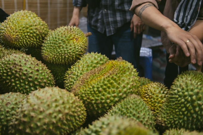 Durians for sale in a market in Hanoi. Photo by Unsplash/Michael Lock