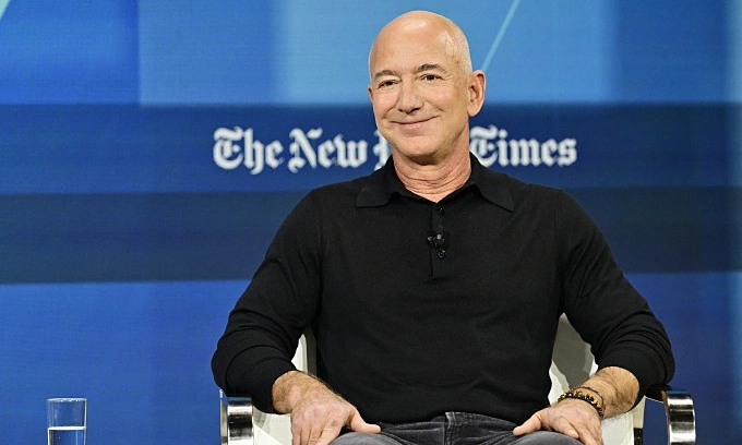 Amazon founder Jeff Bezos at the Dealbook Summit event of the New York Times, Dec. 4, 2024. Photo by AFP