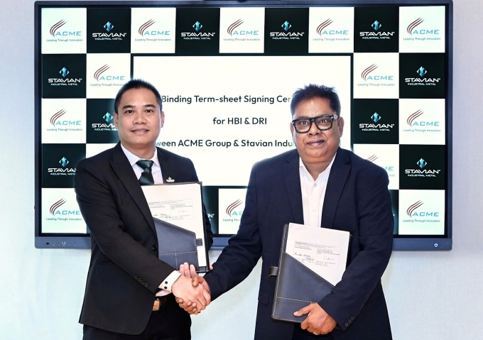 The BOD of Stavian Industrial Metal and Acme Group signed the binding terms for the long-term Green Steel Offtake Agreement on Oct. 6, 2025. Photo courtesy of Stavian Industrial Metal