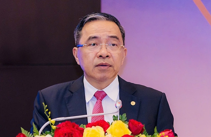 Vinhomes chairman Pham Thieu Hoa speaks at Vinhomes general meeting in 2025. Photo courtesy of Vinhomes