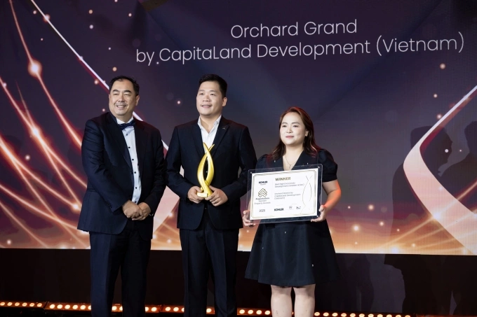 Orchard Grand receives the award for Best High-End Condo Development (Greater HCMC). Photo courtesy of CLD