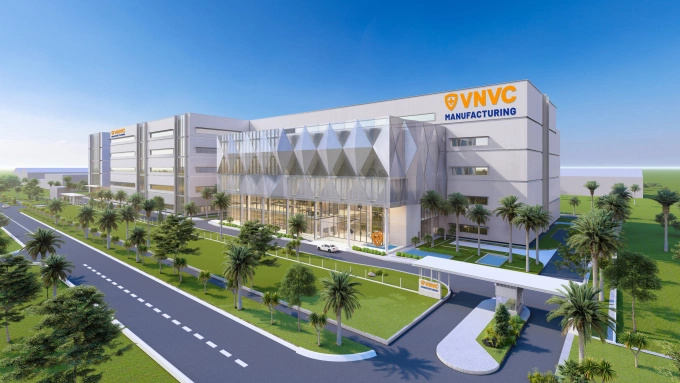 Umělecký dojem z VNVC Vaccine and Biological Manufacturing Plant, který by měl zahájit provoz do konce roku 2027. Grafické svolení VNVC