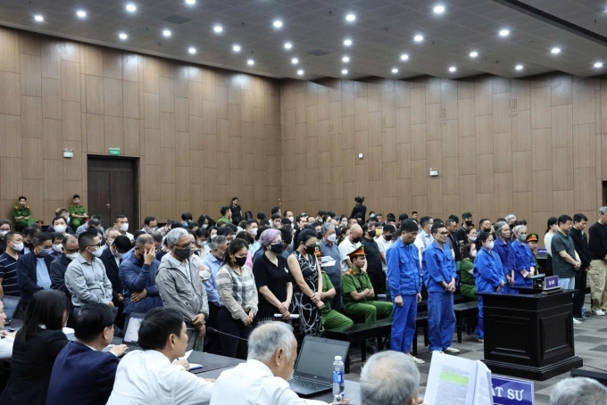 The defendants seen at Hanoi Peoples Court. Photo by VnExpress/Thanh Lam