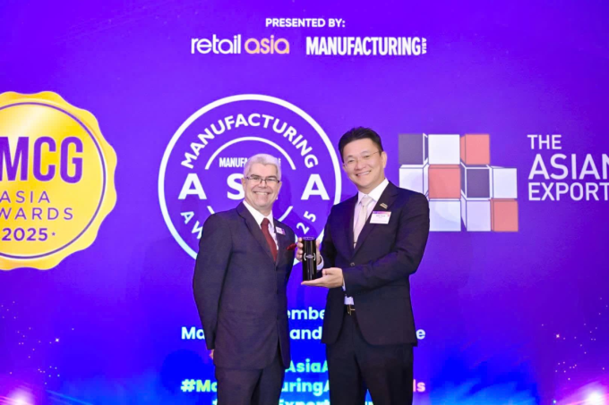 Nguyen Le Anh Tuan, CEO of ATAD Steel Structure Corporation, representing the company on stage to receive the award. Photo courtesy of ATAD