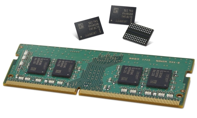 A DDR4 RAM uses Samsungs 10nm memory chip. Photo courtesy of Samsung