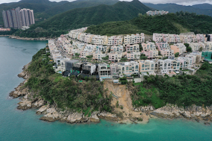 Houses in Tai Tam area in Hong Kong on September 12, 2023. Photo by AFP