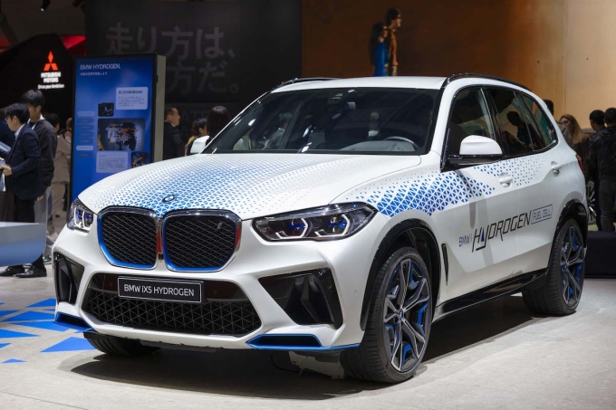 A BMW car on display at Japan Mobility Show 2025. Photo by APA-PictureDesk via AFP