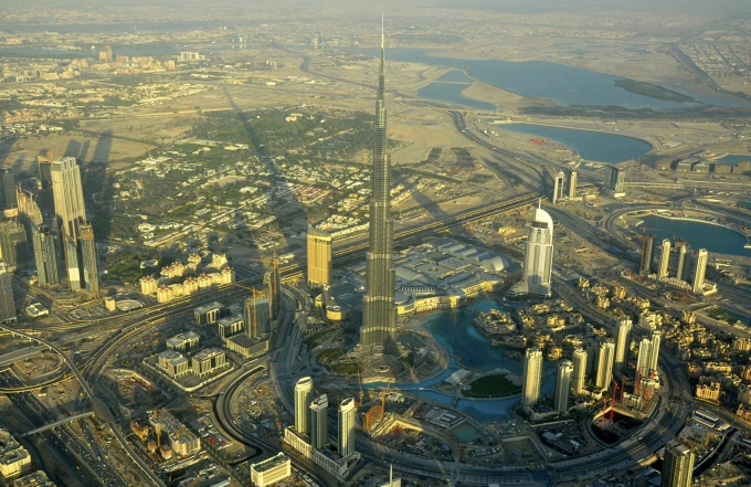 An aerial view of the Burj Dubai, the worlds tallest tower, in Dubai, Dec. 21, 2009. Photo by Reuters