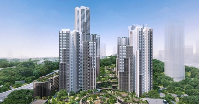 An artists impression of a planned public housing development at at Pearl’s Hill, Singapore. Photo courtesy of the Housing and Development Board