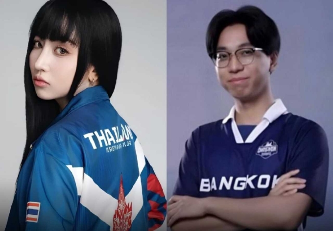 Thai esports player Wasarin Tokyogurl Naraphat (L) and her accomplice Cheerio who helped her cheat in the Arena of Valor event at 33rd SEA Games. Photos courtesy of Tiktok/@tokyogurlz and Bangkok ESC