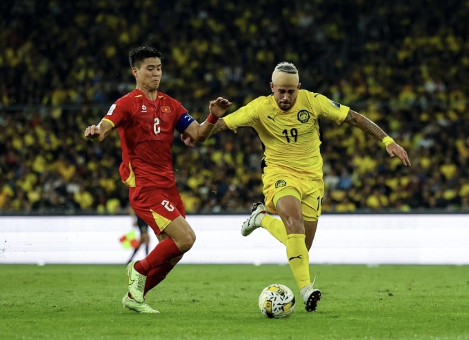 Ineligible Malaysia naturalized player Rodrigo Holgado (R), during in Malaysias 4-0 victory over Vietnam in the 2027 Asian Cup qualifiers, at Bukit Jalil Stadium, Malaysia, on June 10, 2025. Photo by Malaysia NT