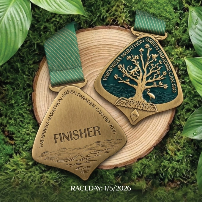 Design of VnExpress Marathon Green Paradise Can Gio medal. Photo courtesy of VnExpress Marathon