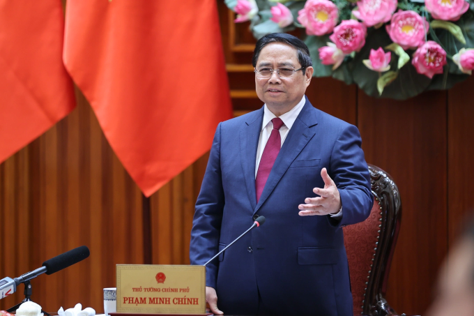Prime Minister Pham Minh Chinh seen at a government meeting in Hanoi on April 1, 2026. Photo by Vietnam Government Portal
