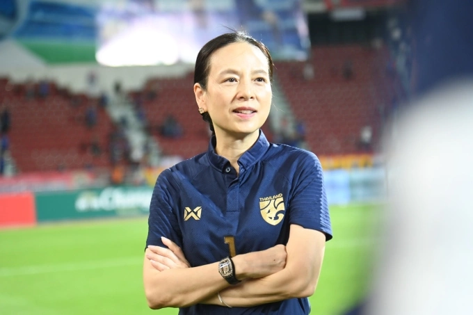 Madam Pang after Thailand secured qualification to the 2027 Asian Cup on March 31, 2026. Photo by Facebook/Madam Pang