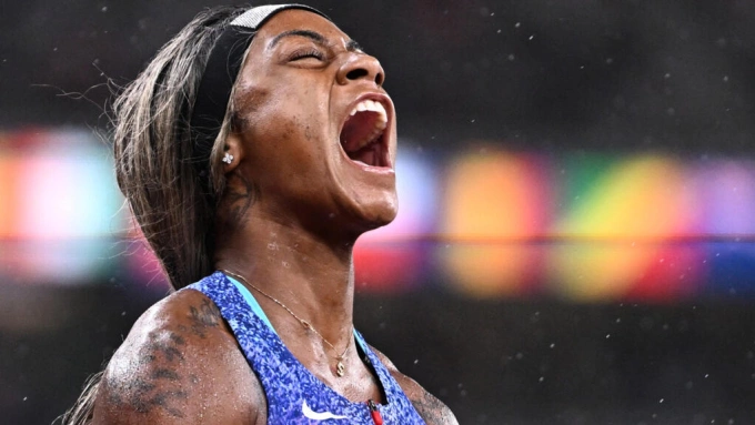 American sprint star Shacarri Richardson won Australias Stawell Gift in record time. Photo by AFP