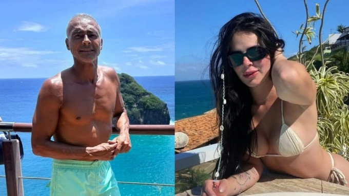 Brazilian football legend Romario and Tiffany Barcelos, who reportedly broke up with him. Photo by Instagram/@romariofaria, @barcelos_tif