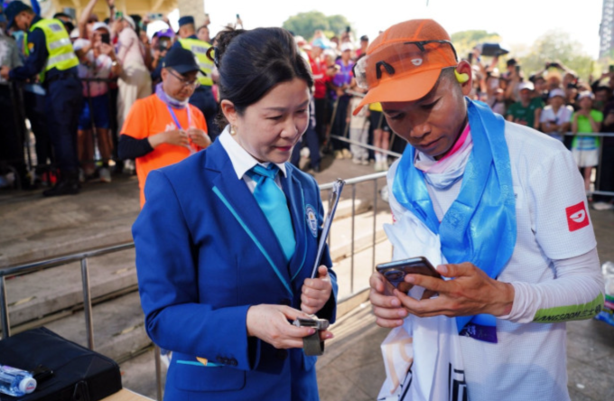Huang Zhenglongs result was confirmed by a Guinness World Record representative after running 100 km every day for 100 days in Foshan, Guangdong Province, China on March 15, 2026 . Photo by Guinness World Record