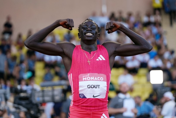Australias Gout Gout celebrates after winning the Mens U23 200m final in the Diamond League, Monaco on July 11, 2025. Photo by Reuters