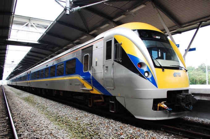 An electric train in Malaysia. Photo via Facebook/ElectricTrainServiceETS