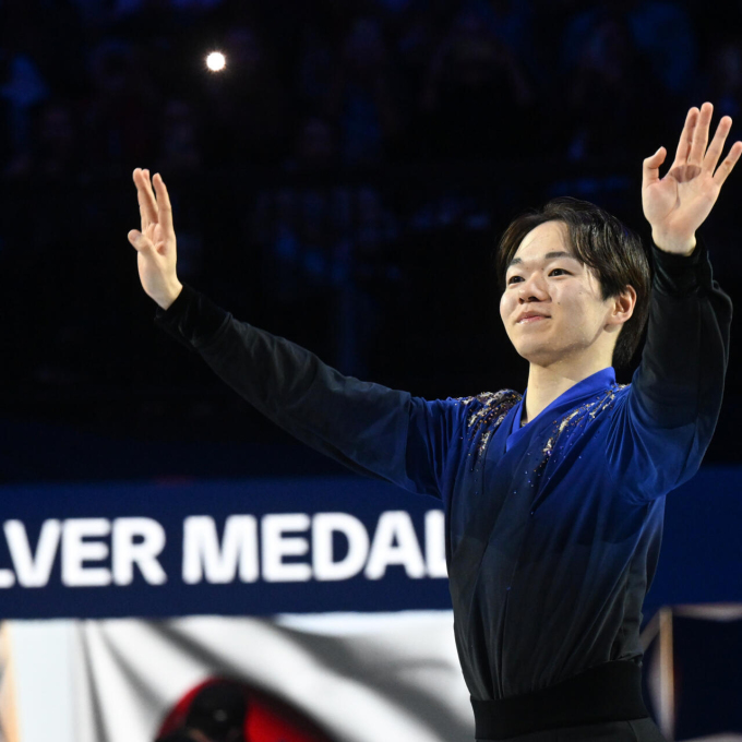Japans Yuma Kagiyama finished second at both the Olympics and world championships this year. Photo by AFP