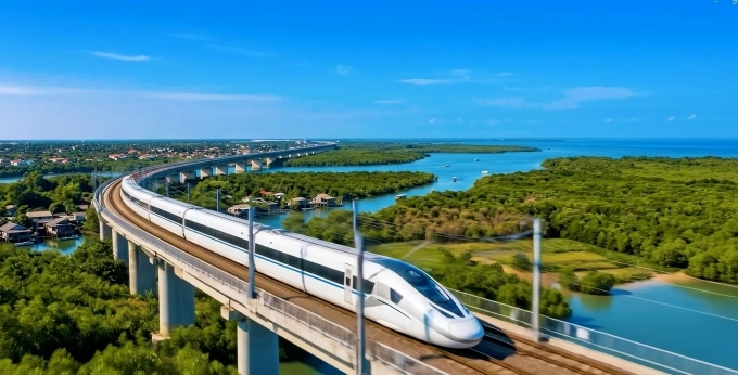 An artists impression of the high-speed train to run between Hanoi and Quang Ninh Province. Photo courtesy of VinSpeed