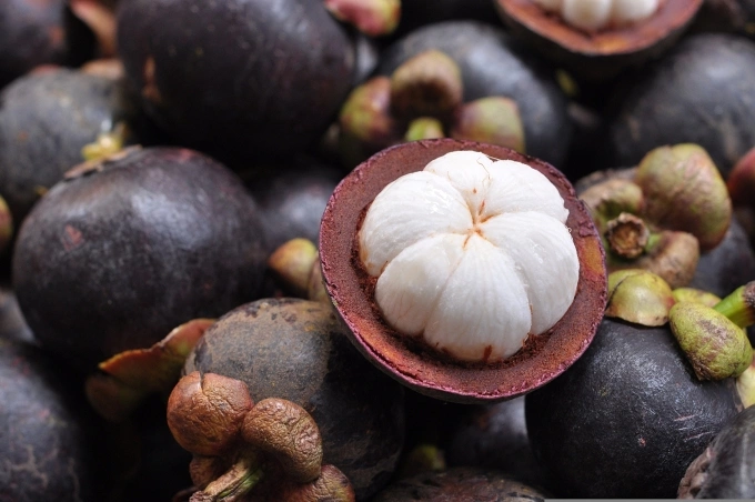 An opened mangosteen. Photo by Pixabay