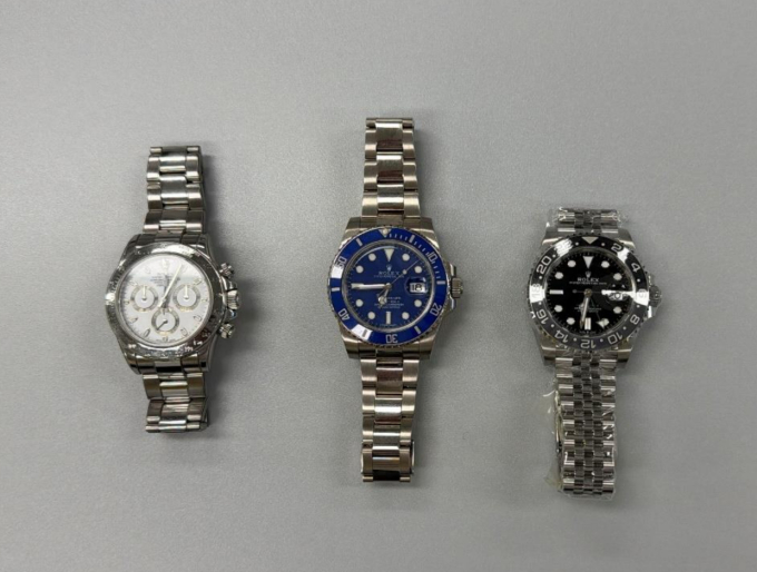 The three Rolex watches that Singh received from the shop. Photo from Singapore Police Forces website