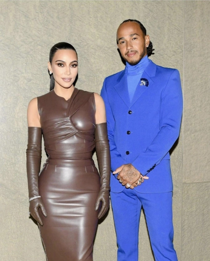 Lewis Hamilton and Kim Kardashian at an event in 2021. Photo by Instagram/@kimkardashian