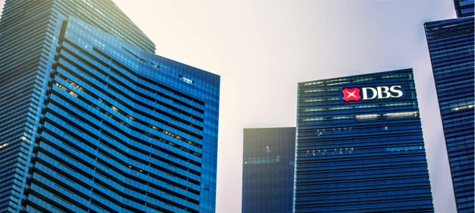 Logo of DBS bank seen on a building. Photo courtesy of DBS