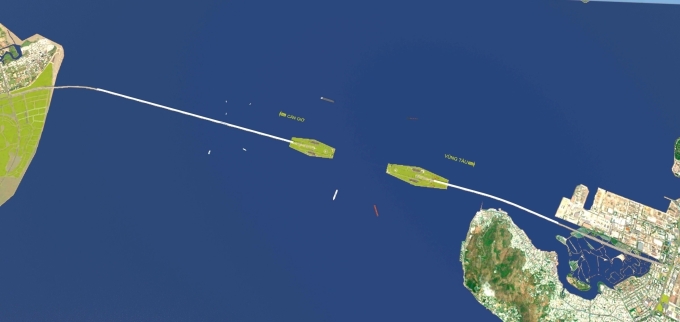 An illustration of Vingroups proposed sea-crossing route connecting Can Gio with Vung Tau in HCMC. Photo courtesy of Vingroup