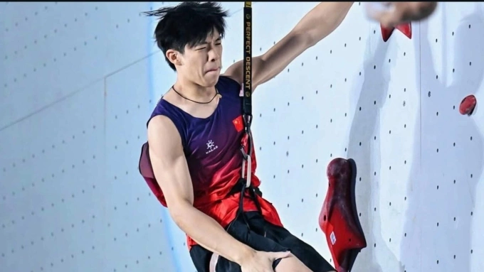 Chinese speed climber Zhao Yicheng. Photo by Instagram/@zycyzczyc2009