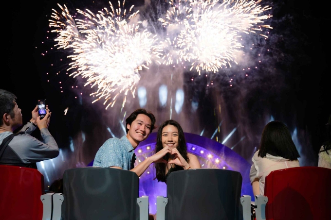 Visitors enjoy fireworks show. Photo courtesy of Sun Group