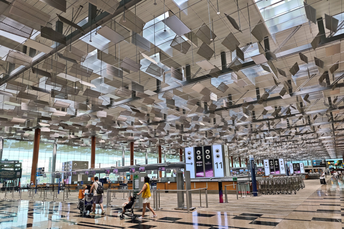 Interior space of Terminal 3 of Singapore Changi Airport, August 5, 2025. Photo by CFOTO via AFP