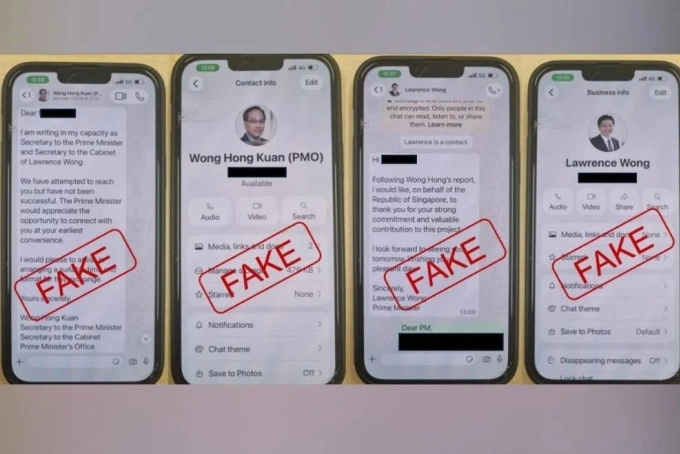 A WhatsApp message with a profile photo of the Secretary to the Cabinet is sent to the victim of the scam. Photo courtesy of the Singapore Police Force