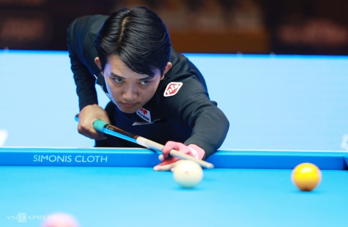 Vietnamese player Chiem Hong Thai during the Three-Cushion World Cup final in Ho Chi Minh City on May 24, 2026. Photo by VnExpress/Duc Dong