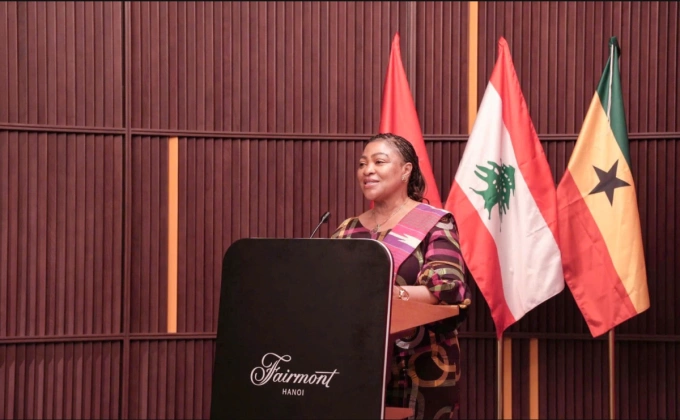 Vietnam's PSL Machinery partners with Ghana to expand cashew processing capacity 4 Florence Buerki Akonor addresses attendees at the PPP signing ceremony. Photo courtesy of PSL Machinery
