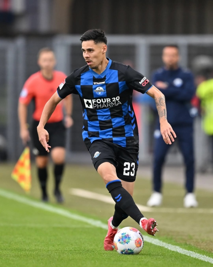 Raphael Obermair during a game for SC Paderborn. Photo by Instagram/@raphael.obermair