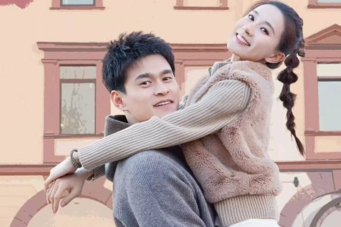 Olympic champion Sun Yang and his wife Zhang Doudou. Photo by Weibo