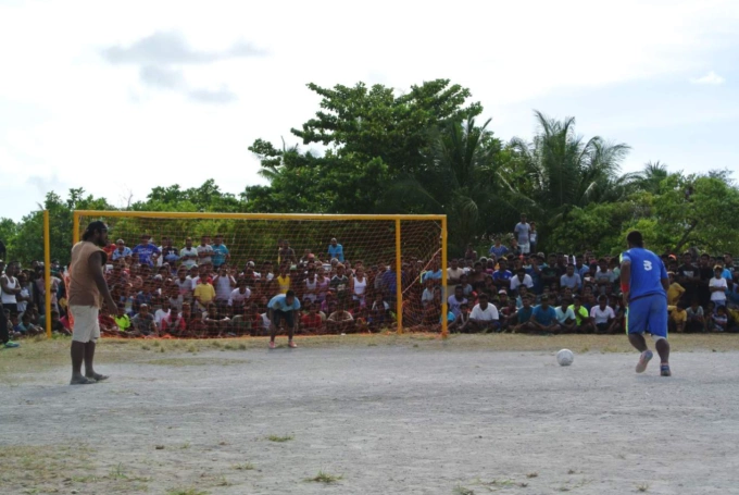 A football match in Kiribati. Photo by FIFA