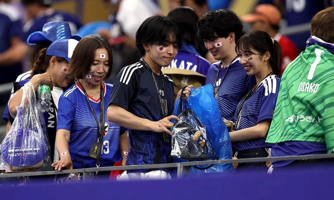 'This is our culture': fans of world's 'most polite country' clean up World Cup stadium