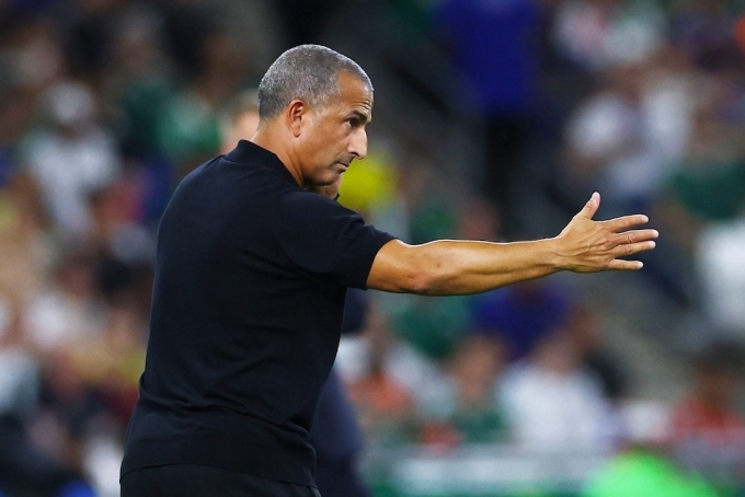 Coach Sabri Lamouchi during the Tunisia-Sweden match in Group F of the World Cup in Guadalupe, near Monterrey, Mexico, on June 14, 2026. Photo by Reuters