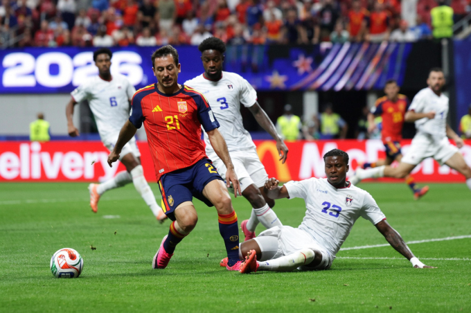 Mikel Oyarzabal (number 21) during the 0-0 draw in the Group H match of the World Cup between Spain and Cape Verde in Atlanta, Georgia, USA on June 15, 2026. Photo by Reuters
