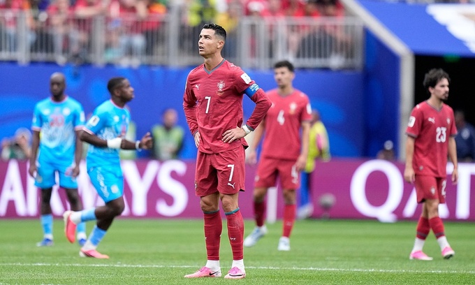 Ronaldo kept quiet as DR Congo hold Portugal to 1-1 draw in World Cup shock