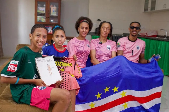 Ana Candida Evora, the mother of Cape Verdes goalkeeper Vozinha, poses for a photograph with other family members, during an interview with Reuters, at her home in Mindelo, Sao Vicente, Cape Verde, June 16, 2026. Photo by Reuters