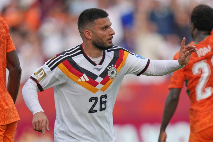 Deniz Undav celebrates after scoring Germanys second goal in their 2-1 victory over Ivory Coast in Group E of the 2026 World Cup in Toronto, Canada on June 20. Photo by AP